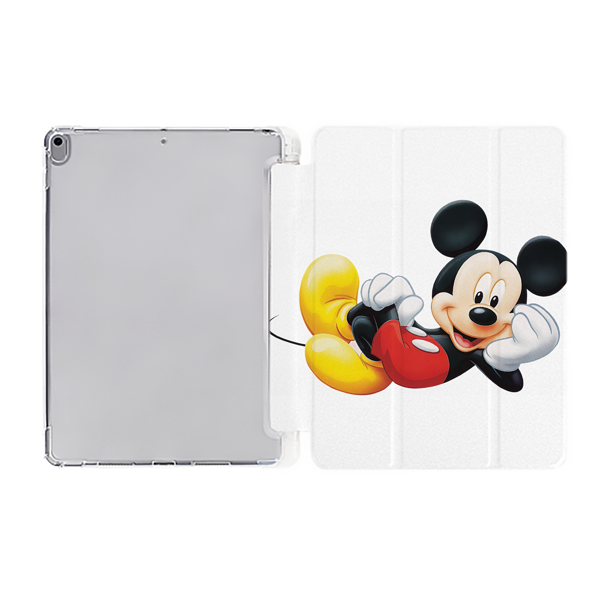 ミッキーマウス Mickey Mouse IPad ケース ペン収納付き 三つ折りスタンド PUレザー×シリコン 対応機種9.5/10.5/10.9インチ